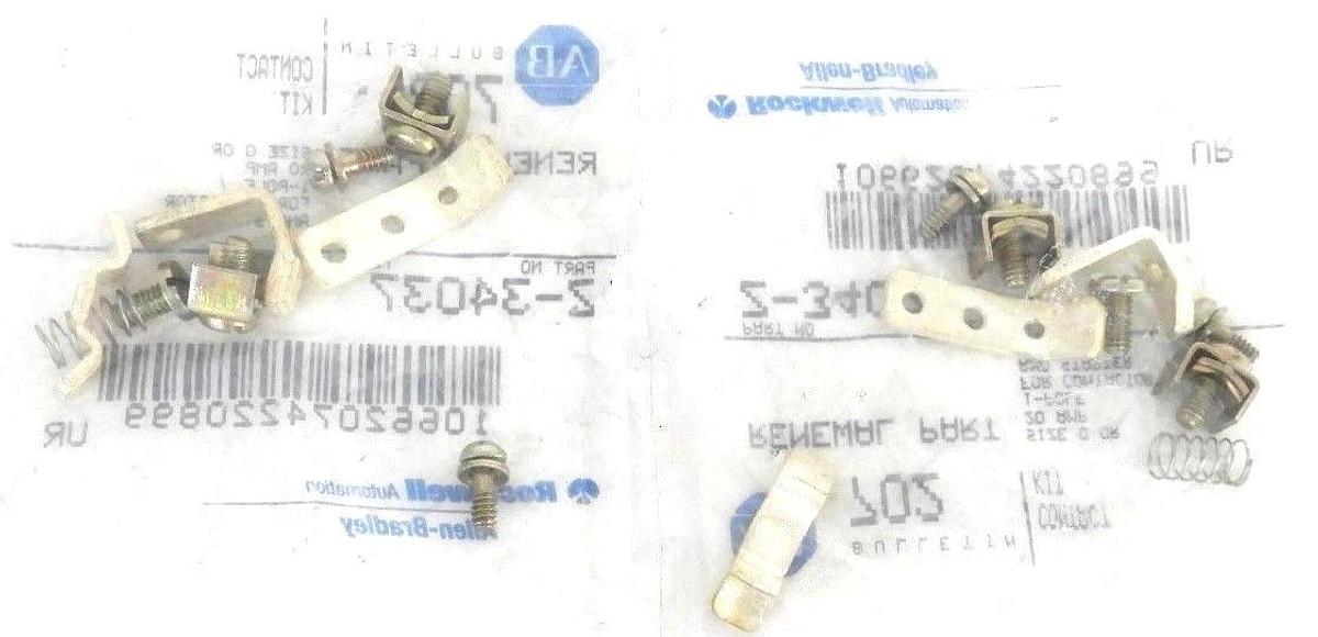 LOT OF 2 NEW ALLEN BRADLEY Z-34037 CONTACT KITS SINGLE POLE Z32037, 20AMP