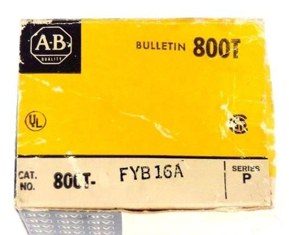 Used NIB ALLEN BRADLEY 800T-FYB16A SER. B PUSHBUTTON SWITCH 600V, 10A, 800TFYB16A