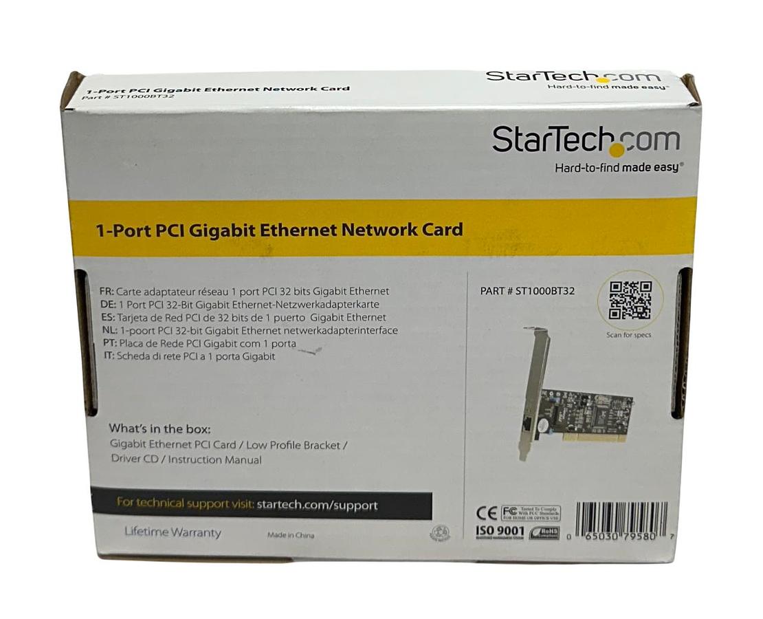 Used StarTech ST1000BT32 1PORT PCI GIGABIT Ethernet NETWORK CARD 10/100/1000Mbps NSMP