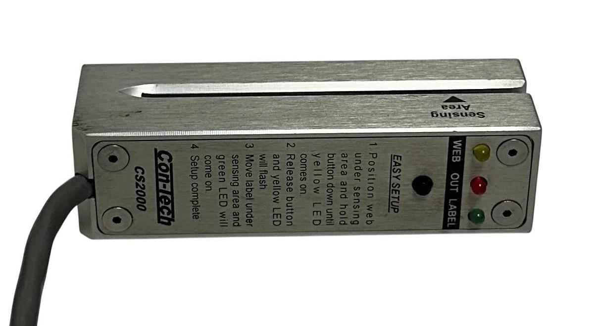 Used ACCRAPLY CON-TECH CS2000 / 840634 OEM LABEL SENSOR 10-30VDC 8FT CABLE USNP