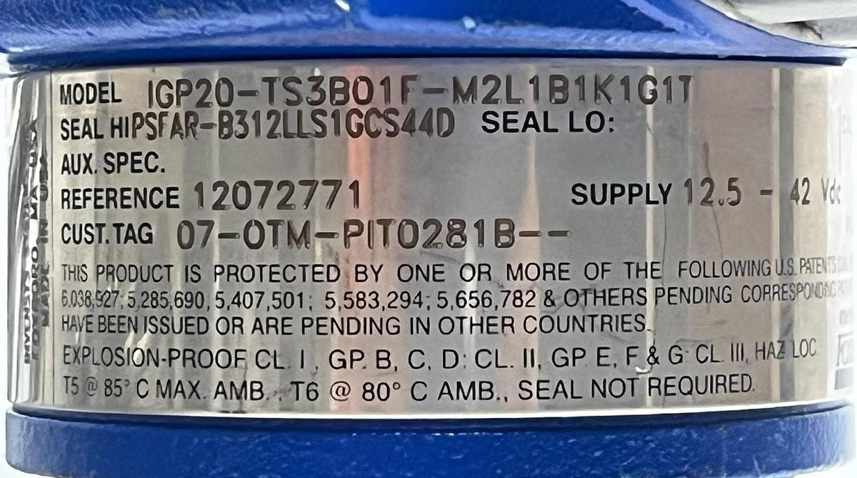 Used Foxboro IGP20-TS3B01F-M2L1B1K1G1T Pressure Transmitter HIPSFA-B312LLS1GCS44D