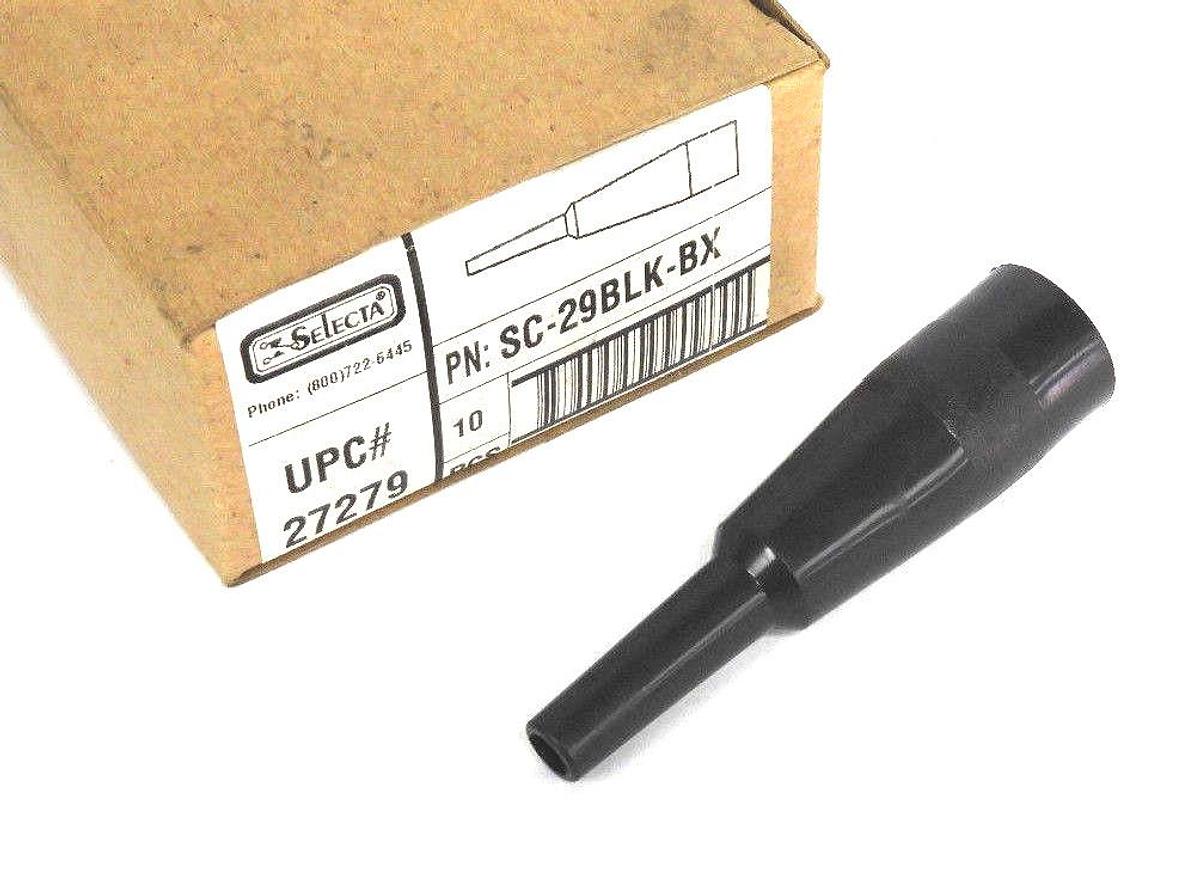 Used LOT OF 10 NIB SELECTA SC-29BLK-BX ALLIGATOR CLIP INSULATORS SC29BLKBX