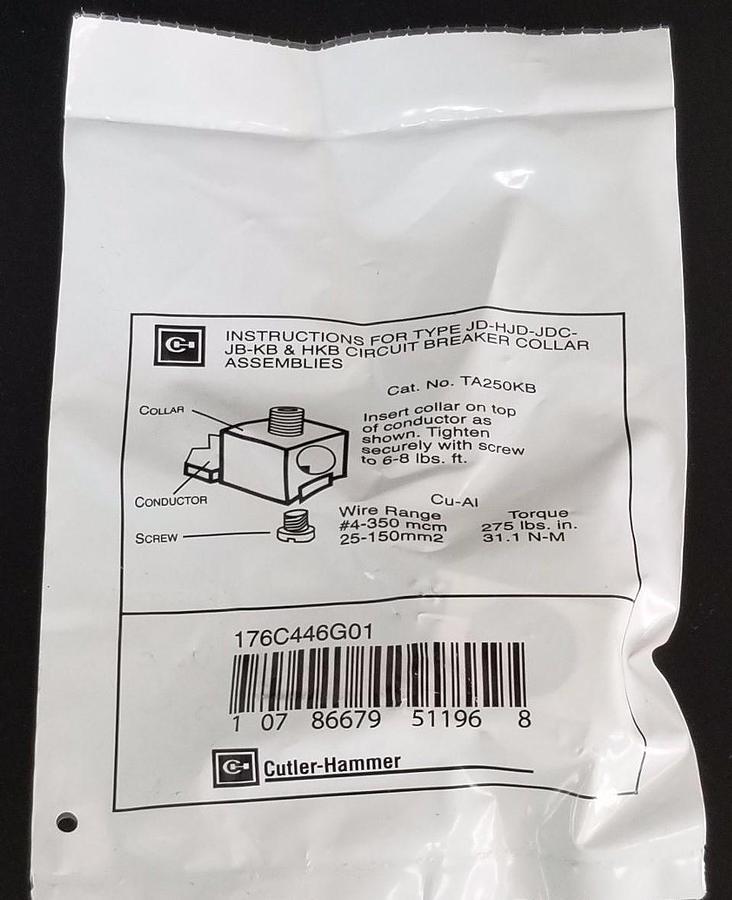 Used NEW CUTLER-HAMMER 176C446G01 LINE AND LOAD TERMINAL TA250KB