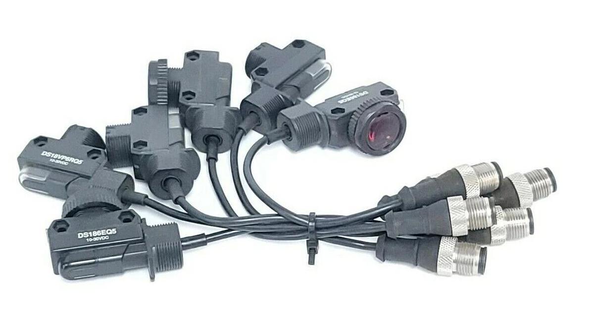 Used LOT OF 6 BANNER DS18VP6RQ5 BARREL-MOUNT SENSORS WIDE BEAM 10-30VDC