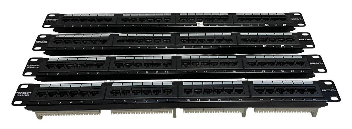 Used 4 TRENDnet TC-P24C5E / P24T-K11 / E157358 Rack Mount Patch Panels CAT5/5E USNP