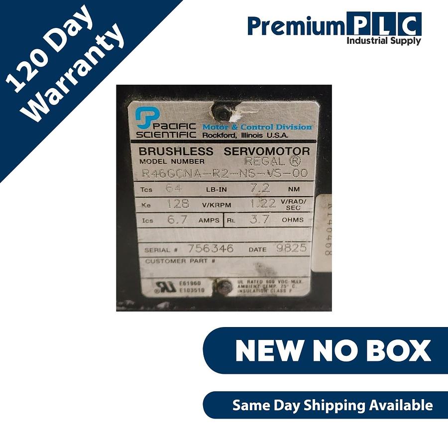 Used NEW PACIFIC SCIENTIFIC / KOLLMORGEN R46GCNA-R2-NS-VS-00 BRUSHLESS SERVO MOTOR