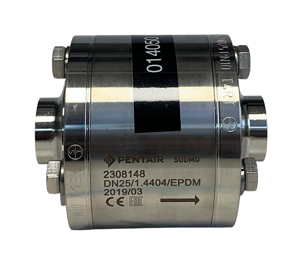 Used PENTAIR SUDMO 2308148 DN25/1.4404/EPDM NON-RETURN VALVE 1'' STAINLESS NSNP
