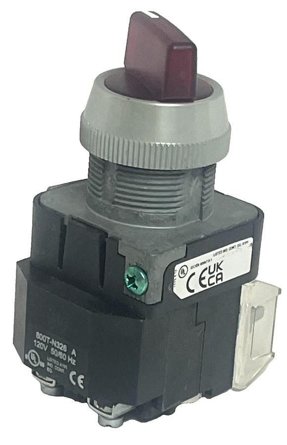 ALLEN-BRADLEY 800T-16HRH2KB6AX Ser. V RED Selector Switch 2-Pos Illuminated NSNP