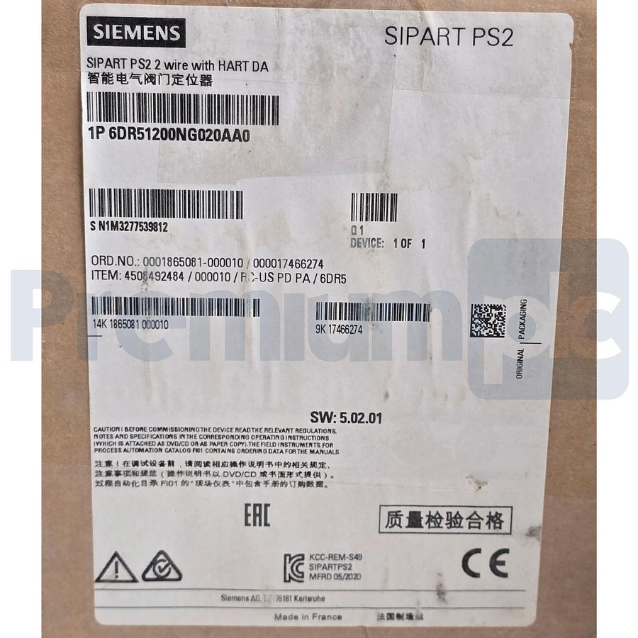 Used Siemens SIPART PS2 6DR5120-0NG02-0AA0 Smart Positioner w/HART DA 4...20mA NSMP