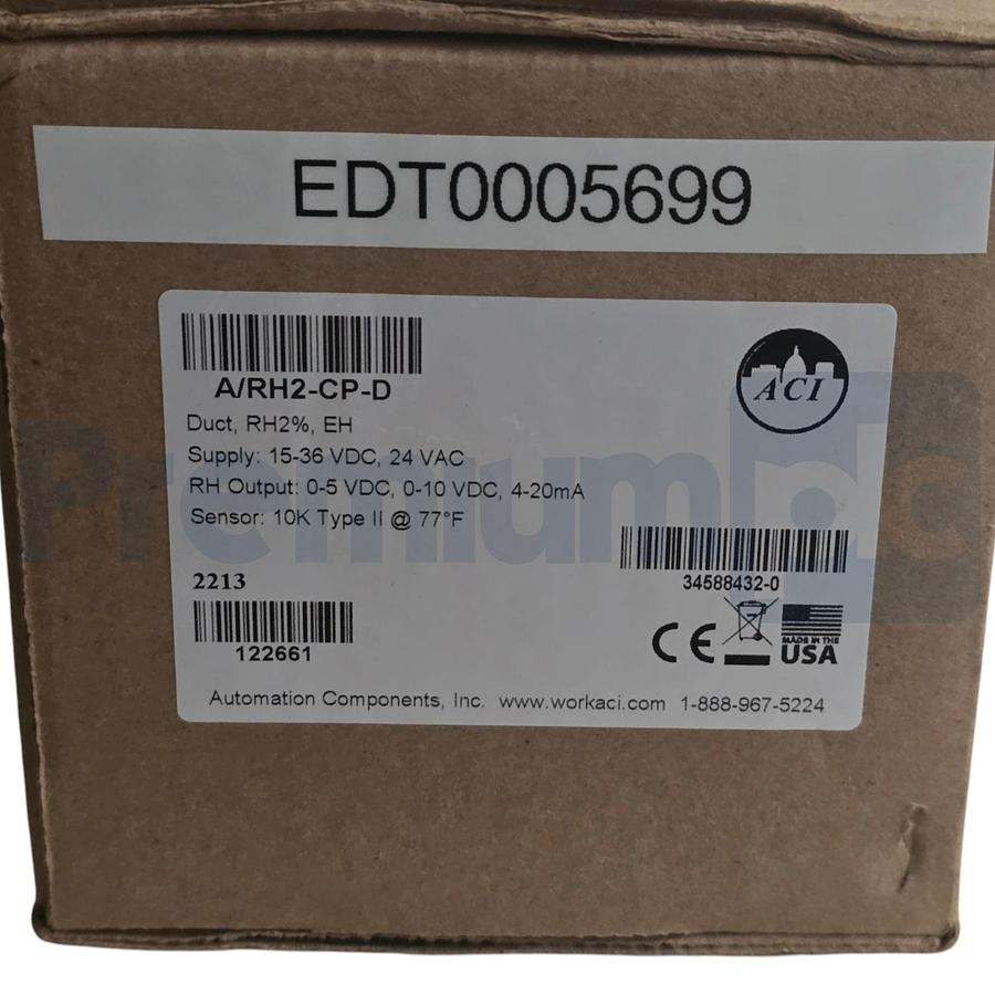 Used Automation Components Inc ACI A/RH2-CP-D Duct Humidity Sensor ARH2CPD NSMP