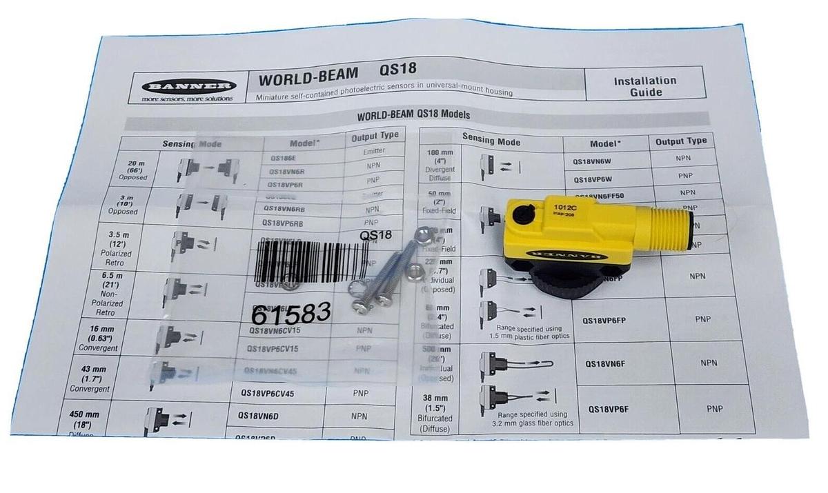 Used NIB BANNER QS18VN6LPQ8-79665 PHOTOELECTRIC SENSOR 10-30VDC