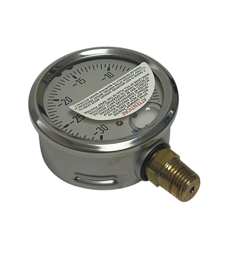 Used WIKA 9767002 LIQUID FILLED PRESSURE GAUGE 213.53 2.5'' 30INHG VAC 1/4'' NPT NSMP