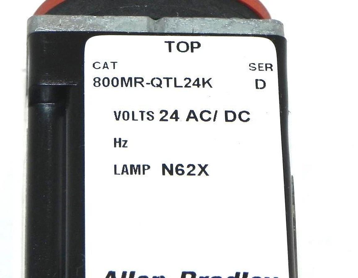Used NEW ALLEN BRADLEY 800MR-QTL24WK SMALL ROUND PILOT LIGHT SER. D 24V WHITE LED