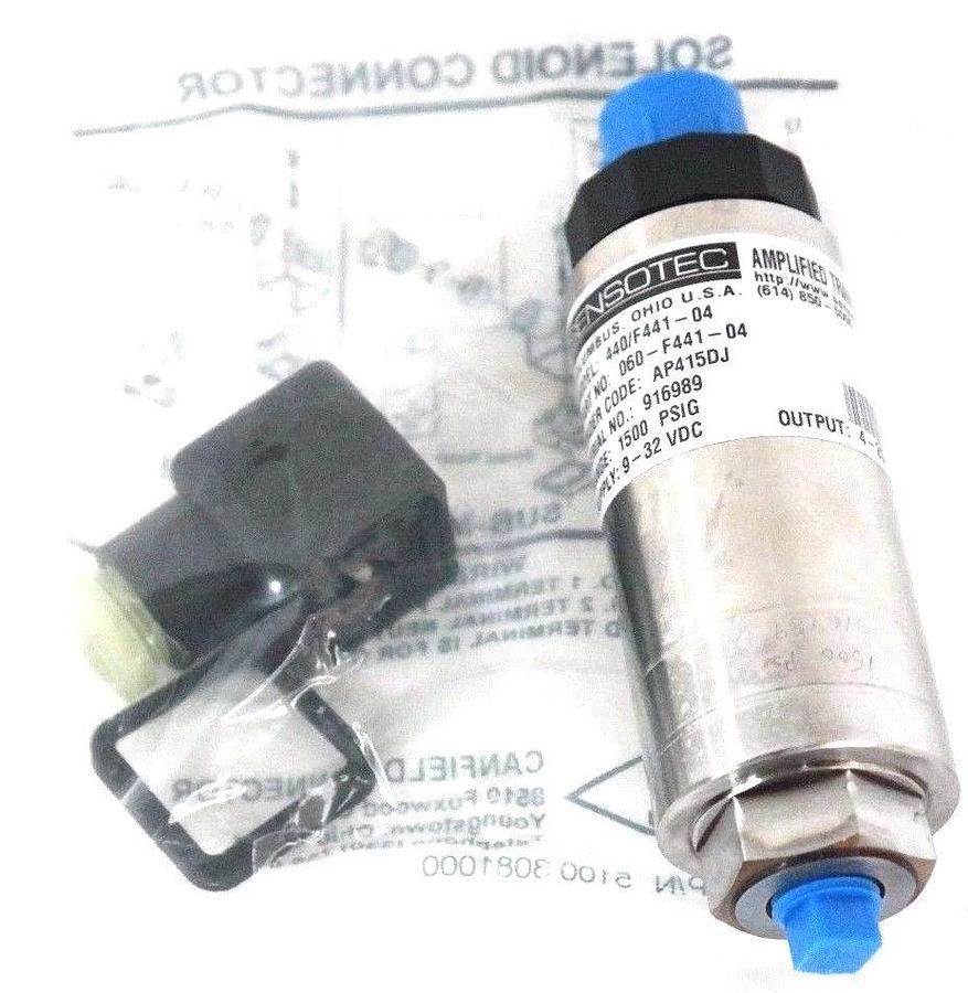Used NIB SENSOTEC 440/F441-04 PNEUMATIC PRESSURE TRANSDUCER 060-F441-04, 1500PSIG