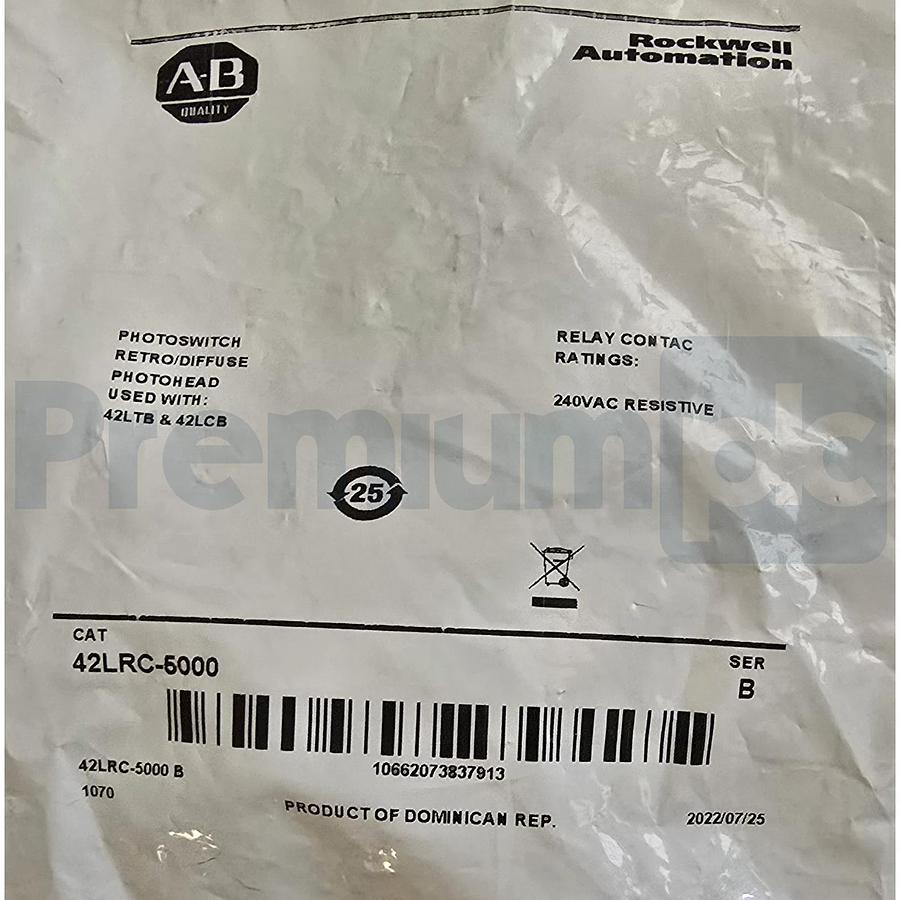 Used Allen-Bradley 42LRC-5000 /B PHOTOSWITCH Series 5000 Red Line Sensor Photohead FS