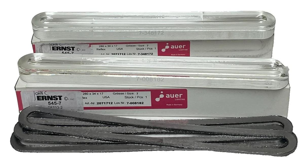 Set of 2 MAXOS Auer Reflex Gauge Glass Size 7 280x34x17mm w/ 4 Graphite Gaskets