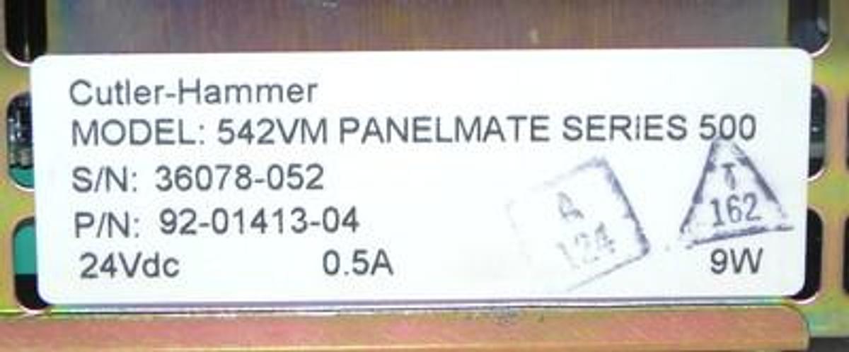 Used CUTLER HAMMER 92-01413-04 PANELMATE SERIES 500 IDT 542VM 920141304