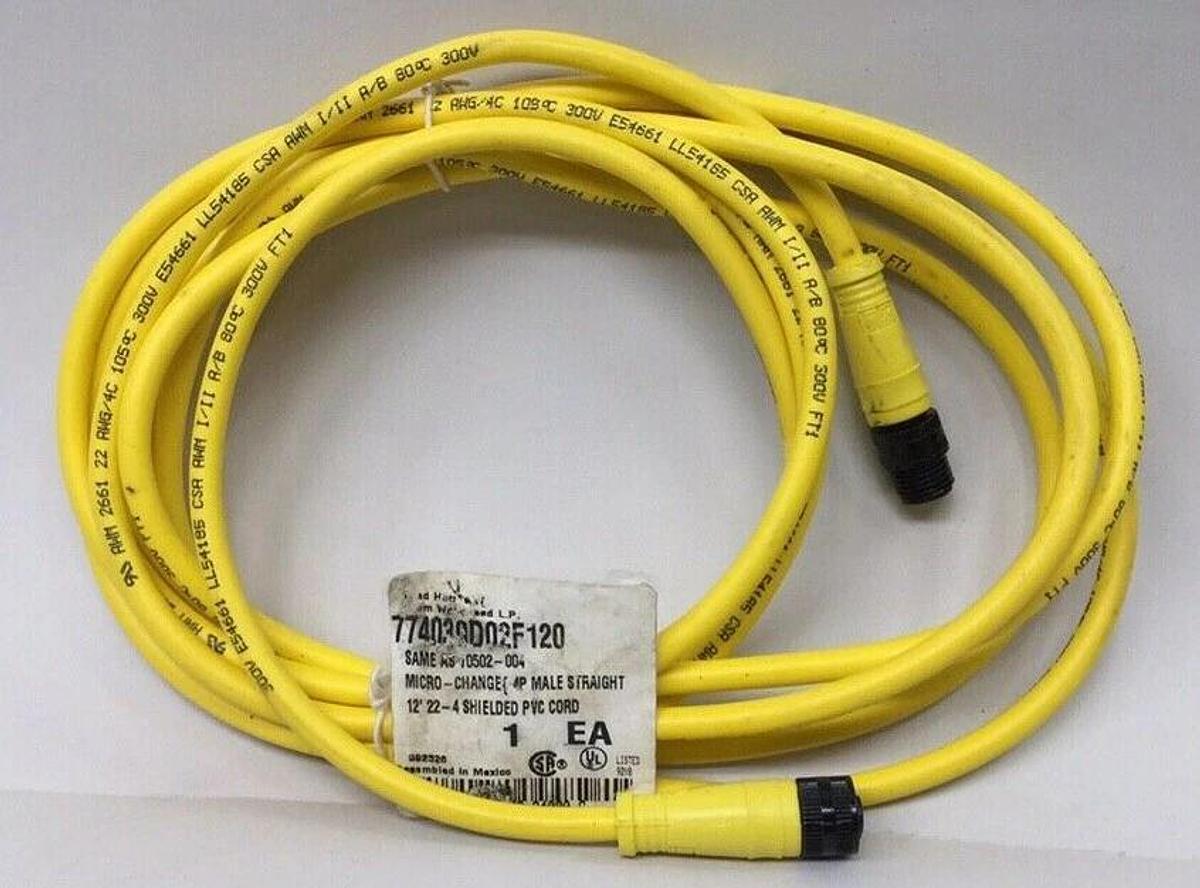 Brad Harrison 774030D02F120 Micro Change Cable 4P Male Straight 70502-004 12' Ft for sale online