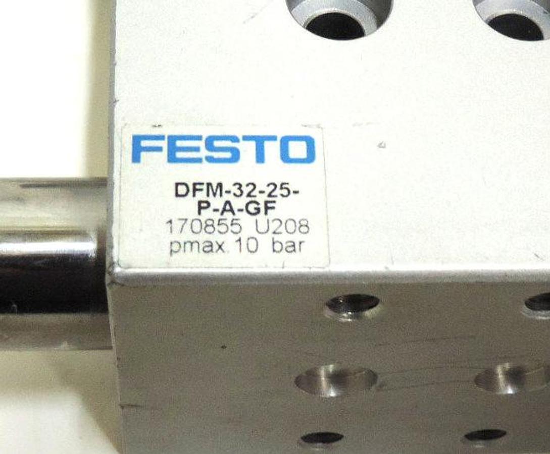 Used NEW FESTO DFM-32-25-P-A-GF GUIDED CYLINER 25MM STROKE 32MM BORE 10BAR