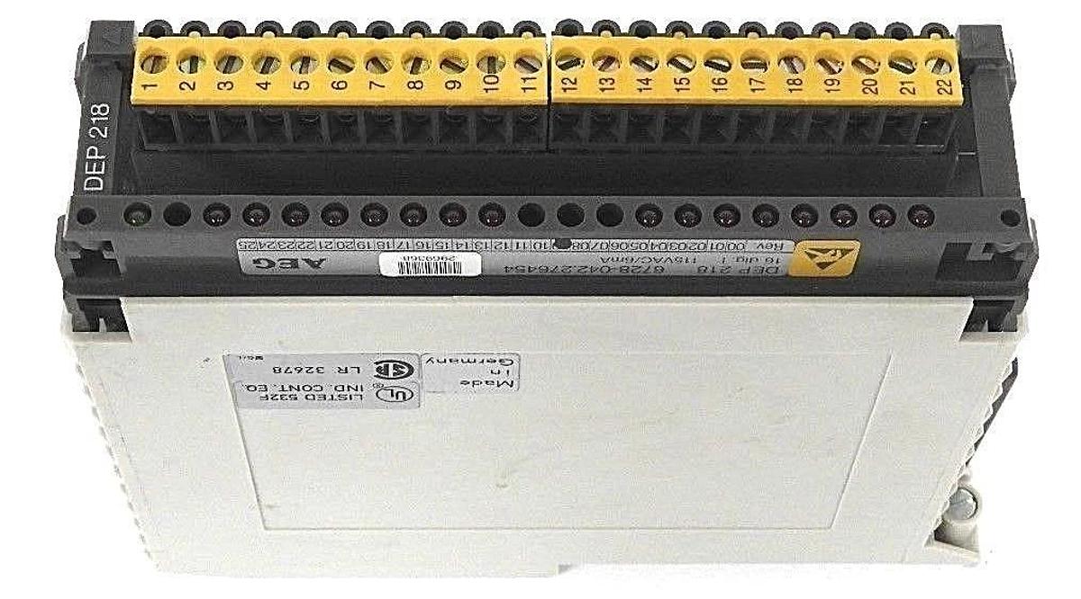 Used AEG MODICON DEP218 6728-042.276454 INPUT MODULE 16POINT, 115VAC