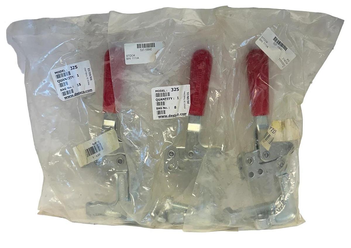 Used 3 DE-STA-CO MODEL 352 / 3CXP6 TOGGLE CLAMPS ONE-HAND 800LBS NSMP