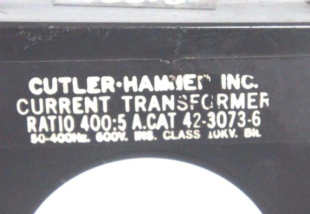 Used CUTLER-HAMMER 42-3073-6 RATIO 400:5 TRANSFORMER
