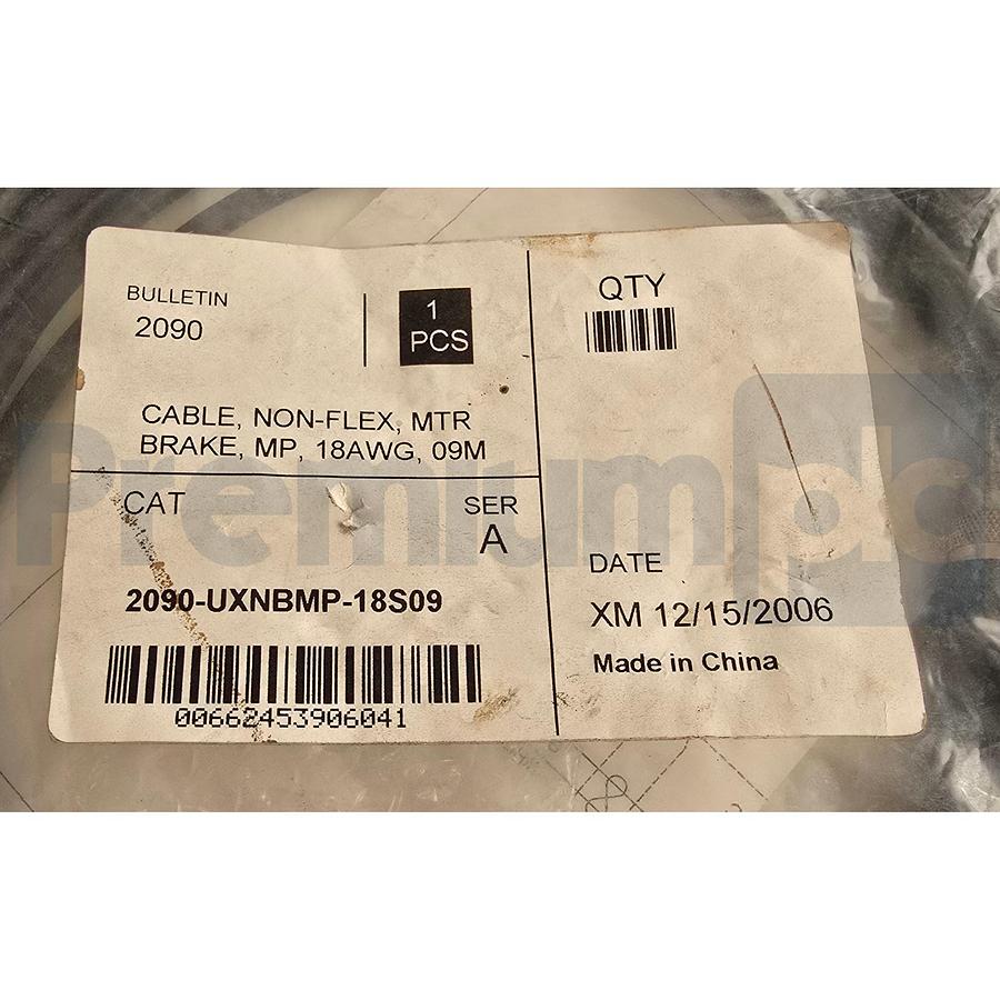 Used ALLEN BRADLEY 2090-UXNBMP-18S09 /A MP-Series 9m-LENGTH MOTOR BRAKE CABLE NSMP