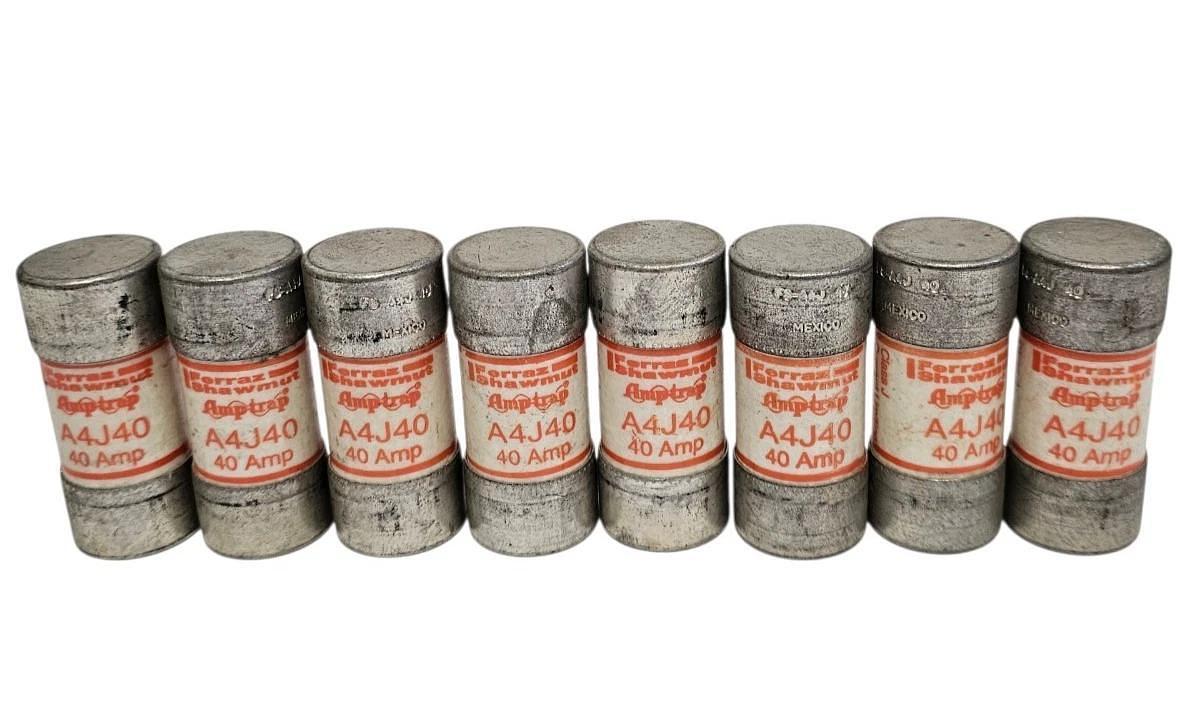 Used LOT OF 8 FERRAZ SHAWMUT A4J40 AMP TRAP FUSES 40A