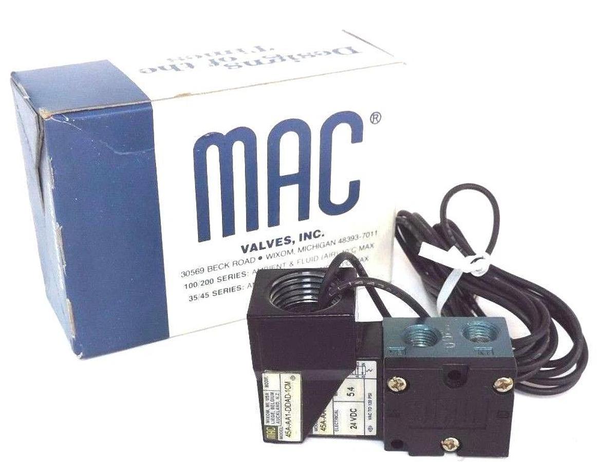 Used NIB MAC 45A-AA1-DDAD-1CM VALVE 45AAA1DDAD1CM 24VDC 5.4 WATTS
