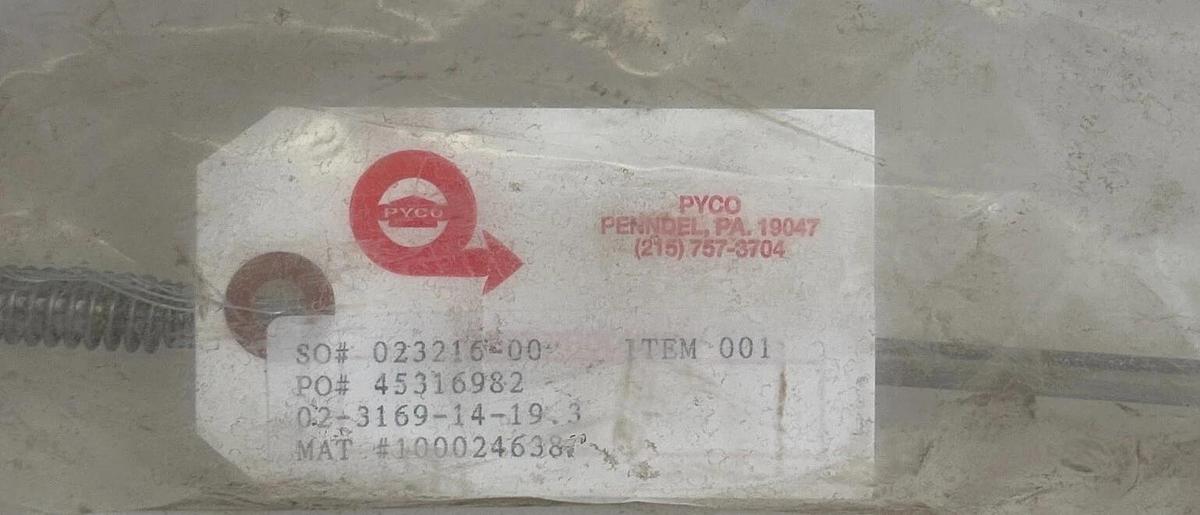 Used NEW PYCO 02-3169-14-19.3 / 100024638 / 023216-00 THERMOCOUPLE SENSOR NOS