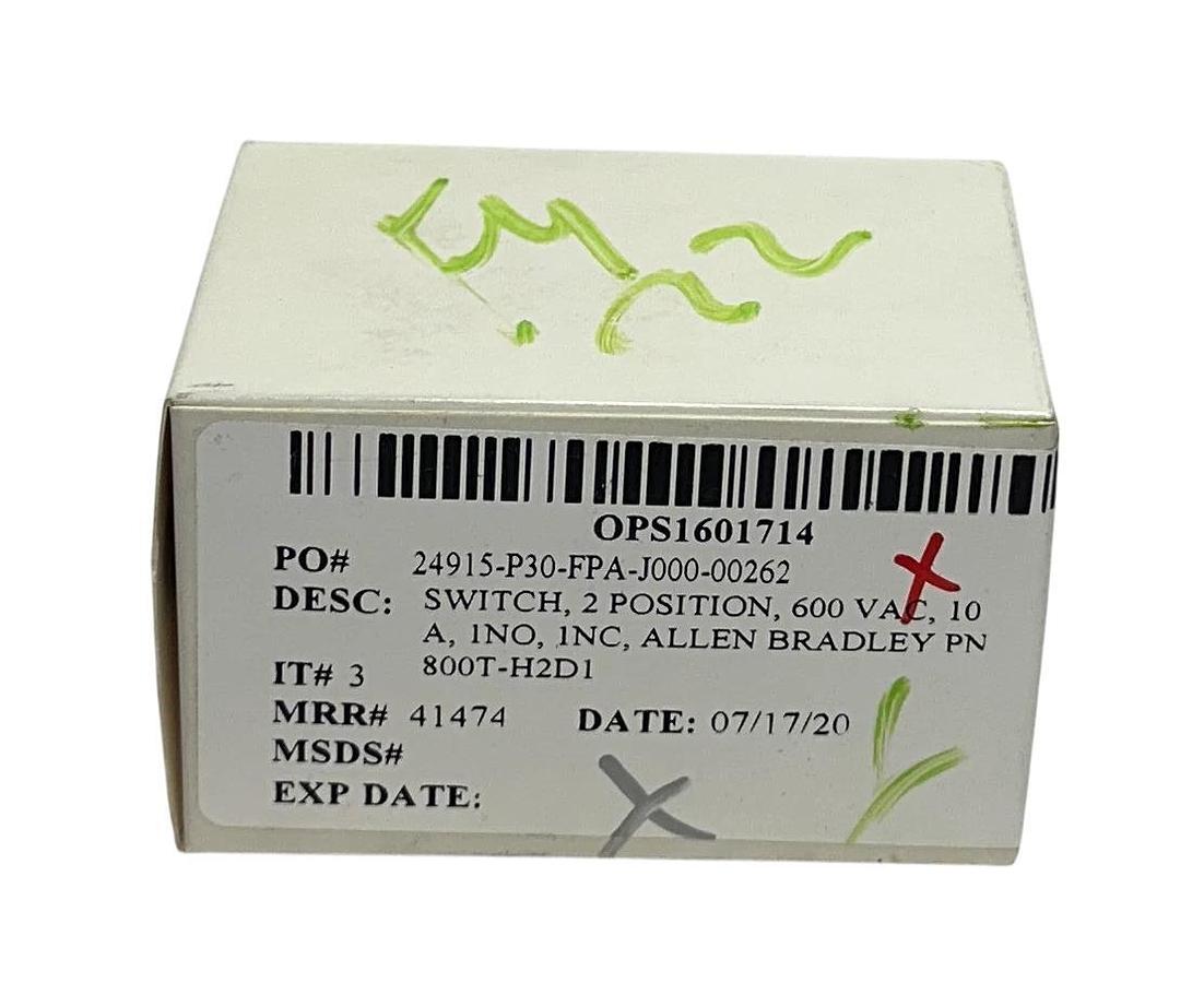 Used ALLEN BRADLEY 800T-H2D1 /T 30mm SELECTOR SWITCH 800T PB 2-POS STANDARD KNOB NSFS