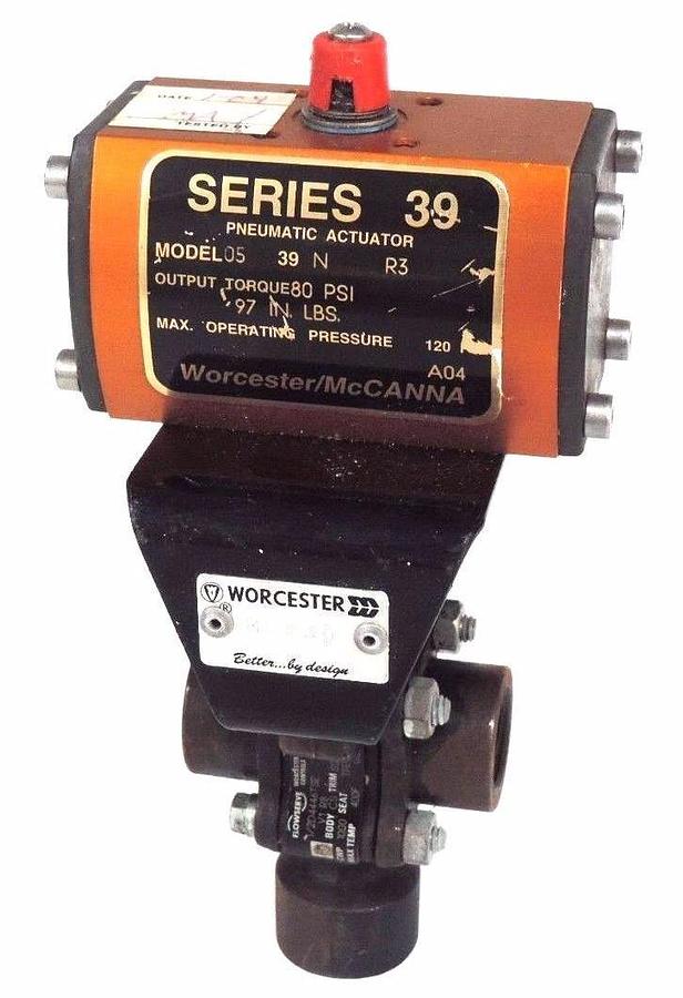 Used SERIES 39 PNUMATIC ACTUATOR MODEL 39 120PSI MAX W/ FLOWSERVE 1/2D4446TSE VALVE