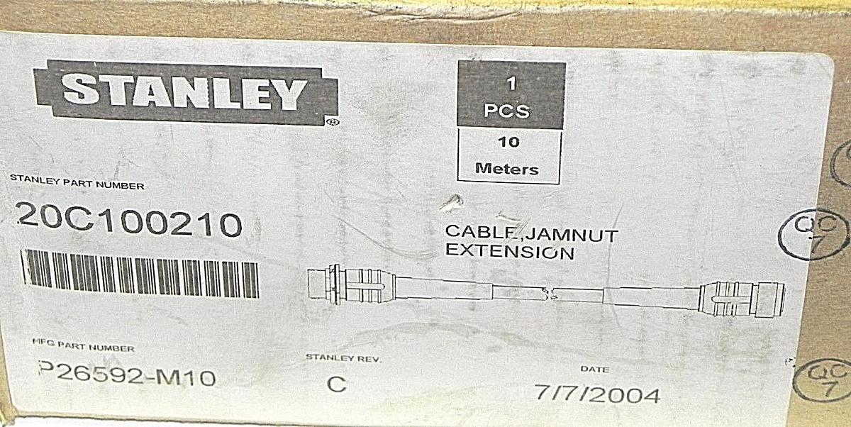 NIB STANLEY 20C100210 10 METER CABLE, JAMNUT EXTENSION P265920M10