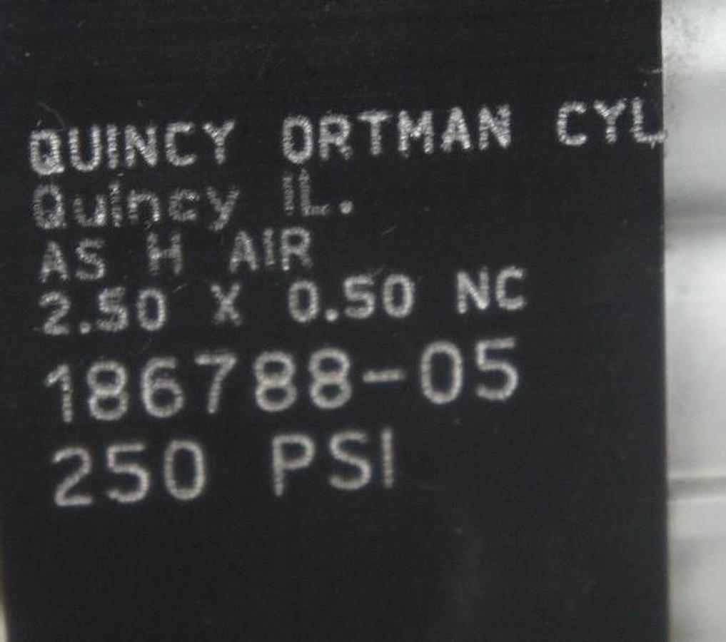 Used NEW QUINCY ORTMAN 186788-05 HYDRAULIC CYLINDER 2.50 X 0.50 NC, 250PSI, 18678805