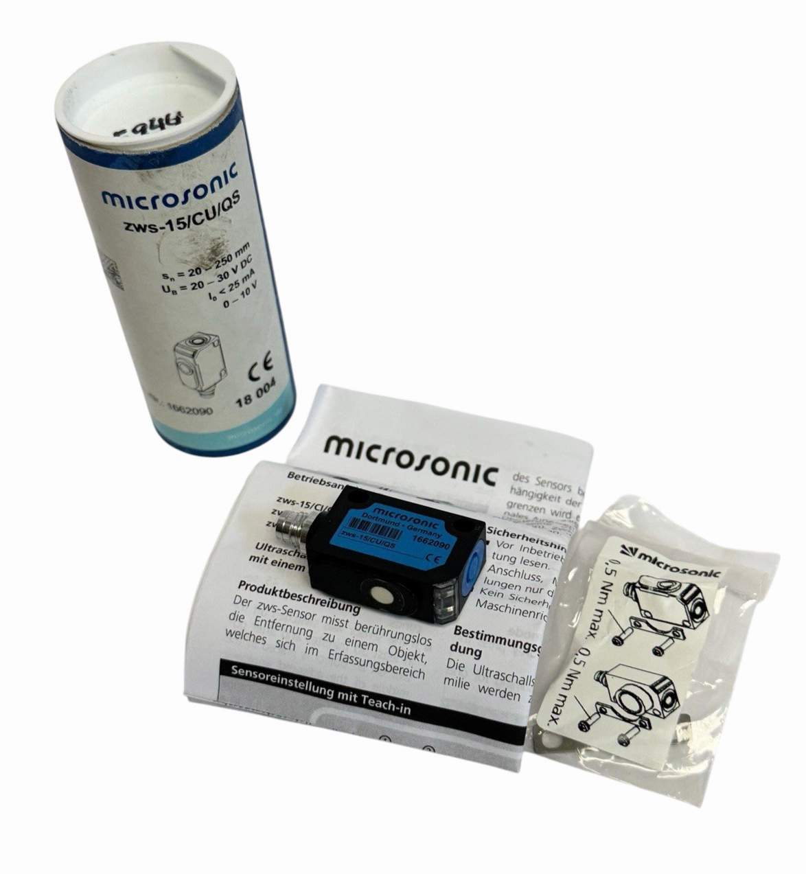 NEW MICRO SONIC ZWS-15/CU/QS ULTRA SONIC SENSOR 20-250mm CH. NR. 1662090