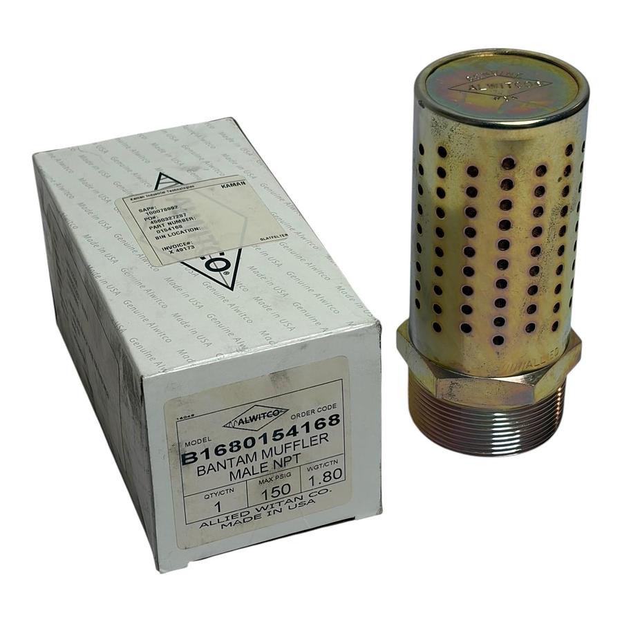Used Alwitco B1680154168 2" NPT Bantam Exhaust Muffler 0154168 New In Box