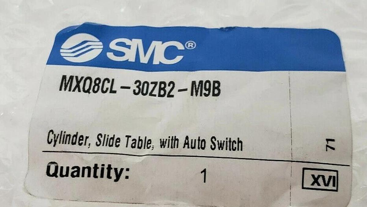 NEW SMC MXQ8CL-30ZB2-M9B CYLINDER, SLIDE TABLE, WITH AUTO SWITCH MXQ8CL30ZB2M9