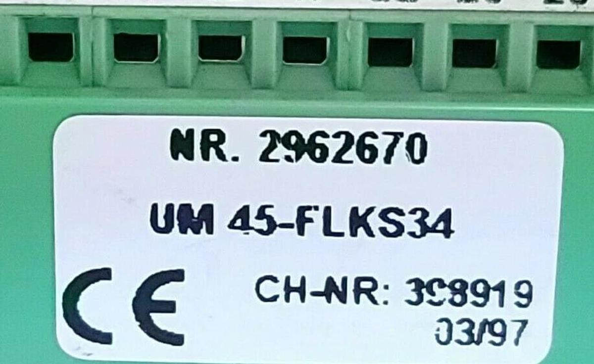 Used PHOENIX CONTACT UM 45-FLKS34 VARIOFACE MODULE NR. 2962670