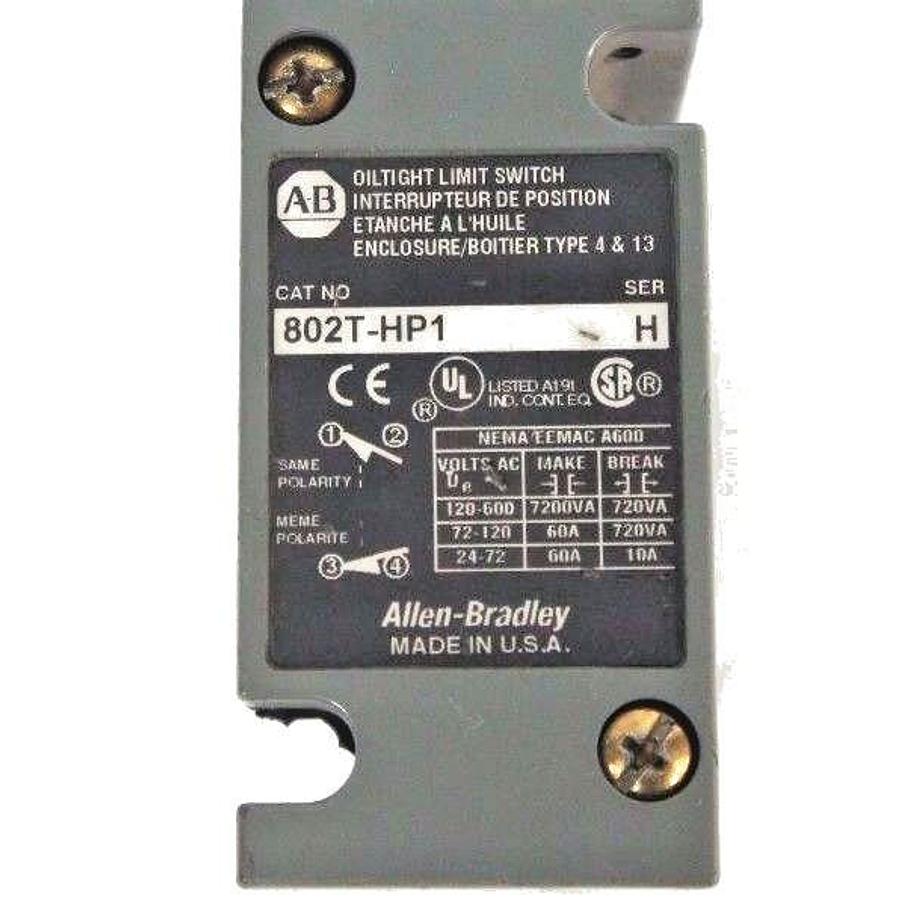 Used ALLEN BRADLEY 802T-HP1 LIMIT SWITCH SER H, 802THP1