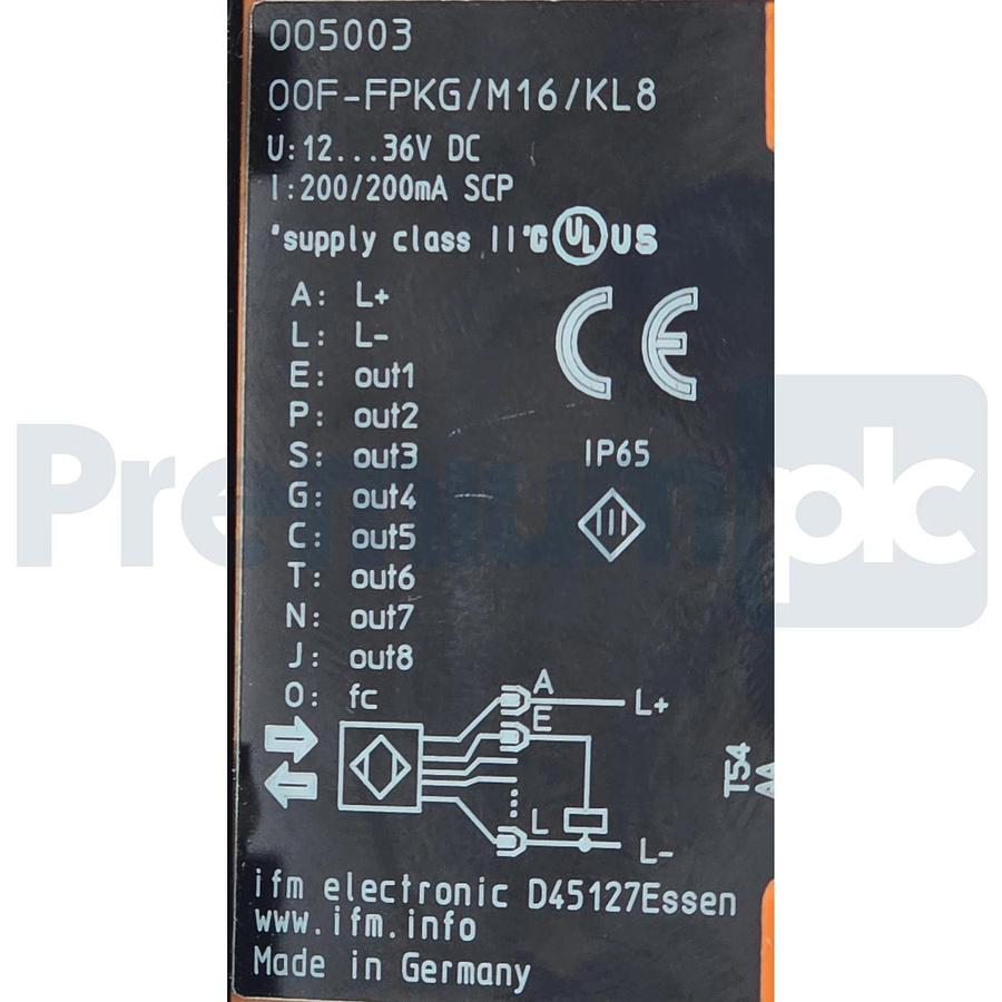 IFM Efector OOF-FPKG/M16/KL8 | OO5003 Fiber Optic Amplifier 8CH 12-36VDC NSNP