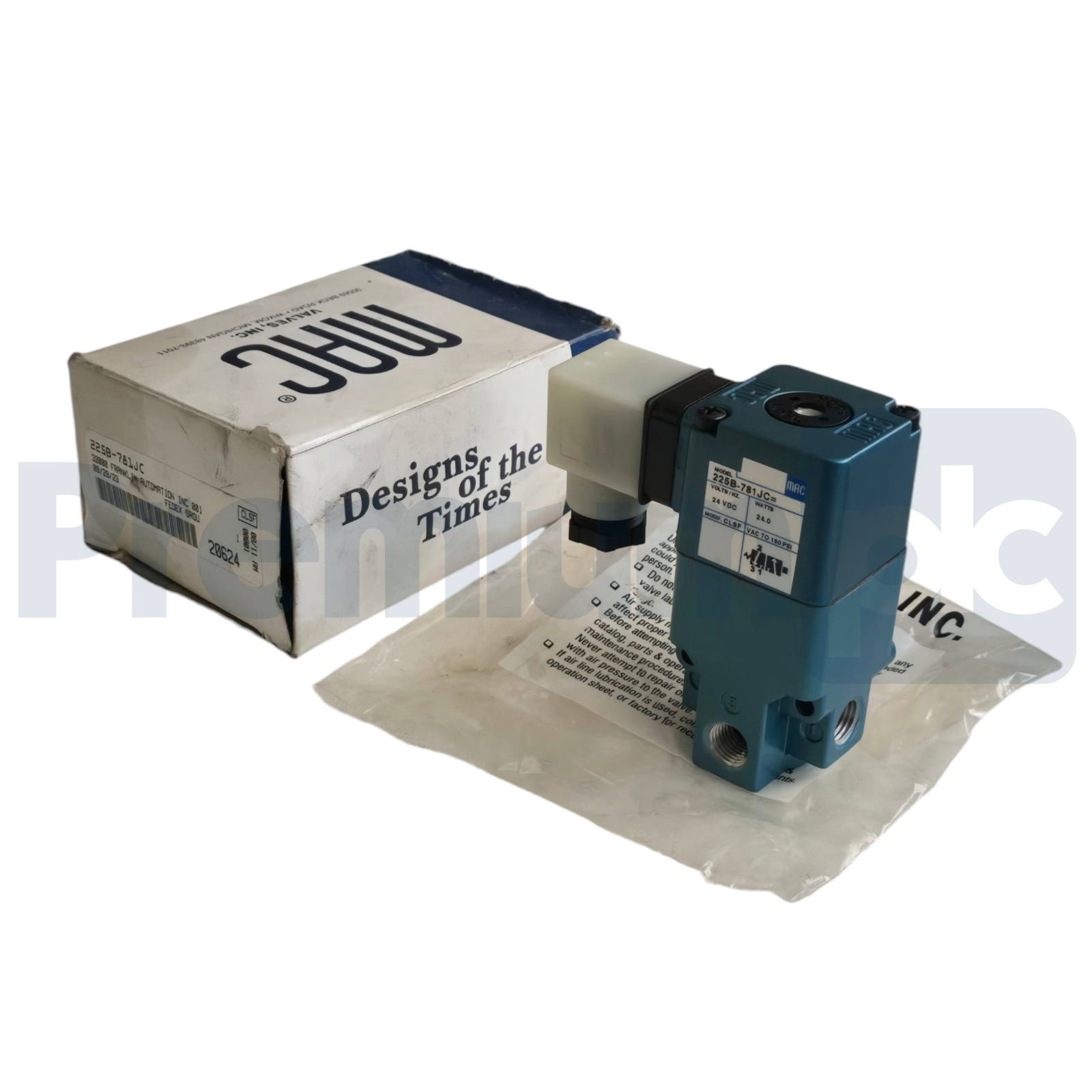 Used MAC Valve 225B-781JC | 225B-781JC-CLSF 3/2-way Solenoid Valve 24VDC 150PSI NSMP