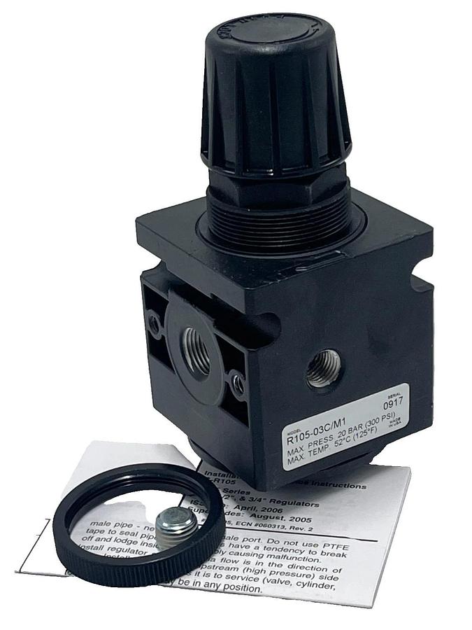 Parker Watts R105-03C M1 R10 Ser. Compact Air Pressure Regulator 3/8" NPT, NSMP