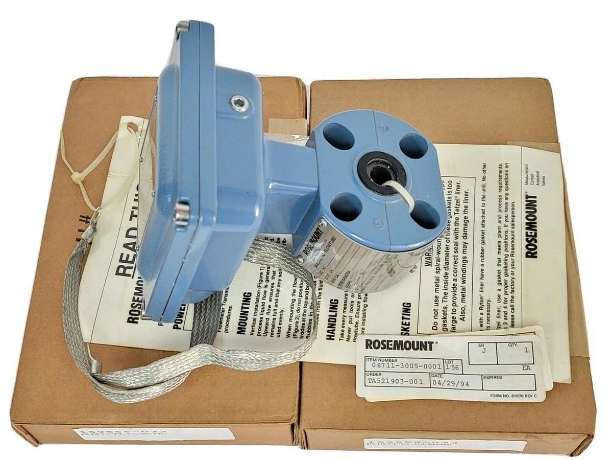 Used NIB ROSEMOUNT 8711RRE30FR1 MAGNETIC FLOWTUBE 285PSI 1.97MPA, 8711-3005-0001