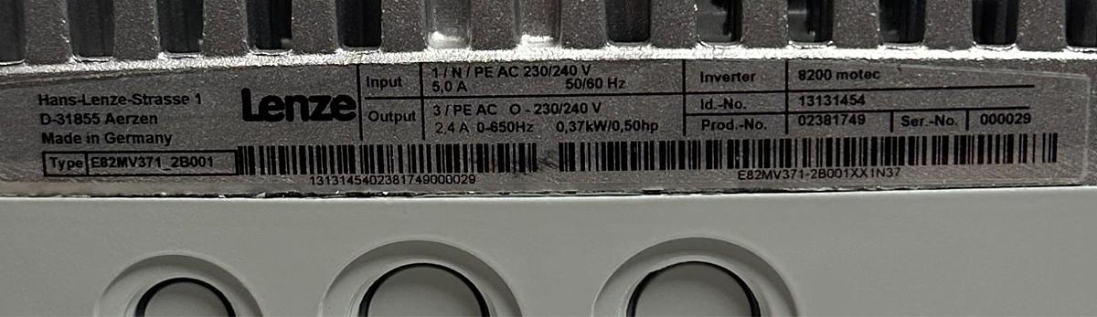 Used LENZE GKR04-2E VBR 071C32 / MDEMAXX 071-32 GEARMOTOR W/ INVERTER 13131454 NSNP