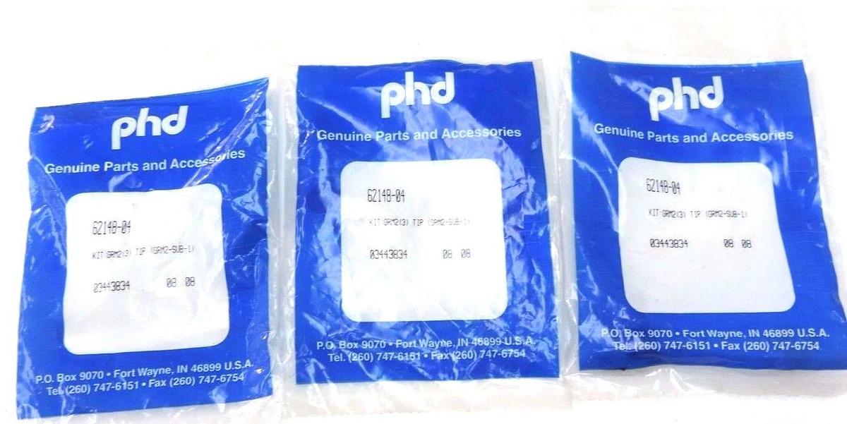 Used LOT OF 3 NEW PHD E2148-04 KIT: GRM2 (3) TIP (GRM2-SUB-1) 03443834