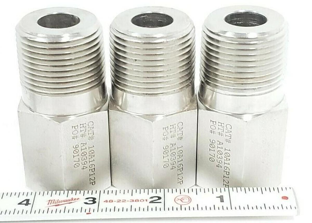 Used LOT OF 3 NEW BUTECH 10A16P12P ADAPTERS HT#: A10394 PO#: 90170