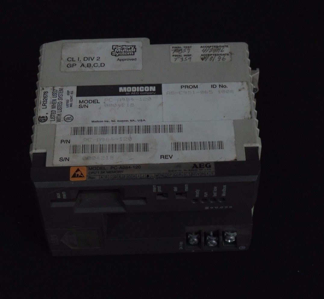 Used MODICON PC-A984-120 CPU MODULE 24VDC PCA984120