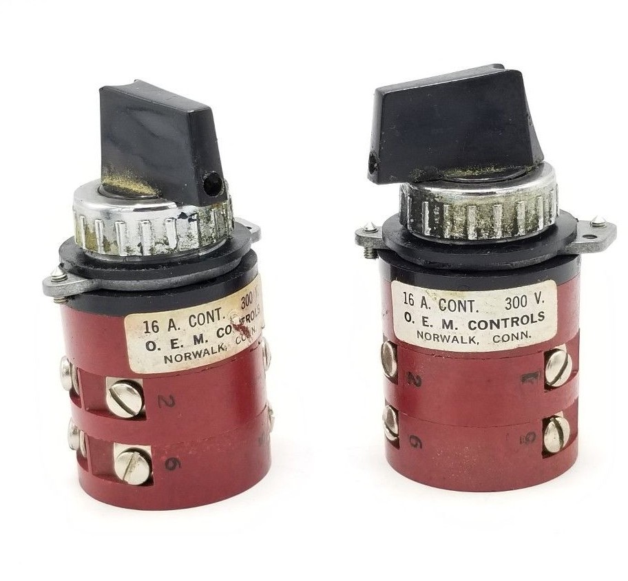 Used LOT OF 2 OEM CONTROLS VN102T656 SELECTOR SWITCHES 16A, 300V