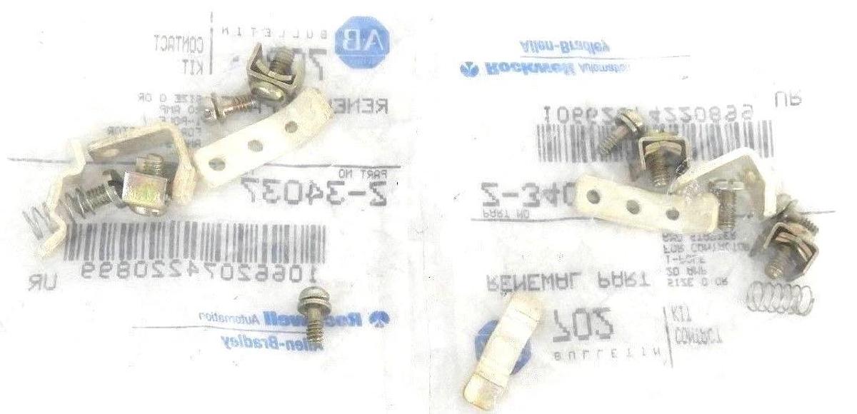Used LOT OF 2 NEW ALLEN BRADLEY Z-34037 CONTACT KITS SINGLE POLE Z32037, 20AMP