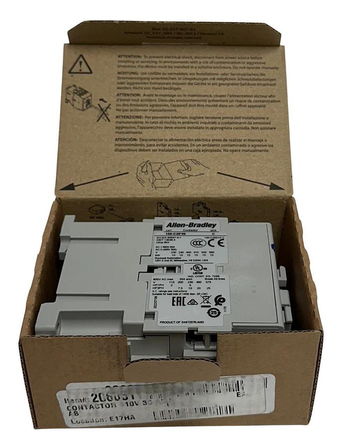 ALLEN BRADLEY 100-C30D10 /C BULLETIN 100 CONTACTOR 3-POLE 110/120V 50/60Hz NSMP